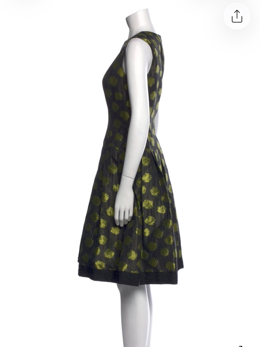 Carmen Marc Valvo Polka Dot Print Knee-Length Dress Size 12 - Picture 2 of 3